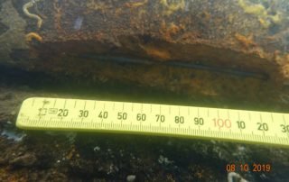 Measurement of a crack on a bridge pylon underwater