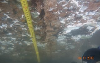 Measurement of a crack on a bridge pylon underwater